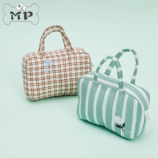 『Memory Pet』韩国代购louisdog宠物条纹雏菊蝴蝶结包包状小枕头