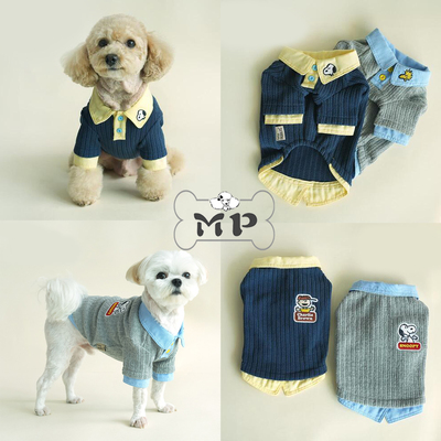 韩代宠物史努比假两件毛衣衬衫