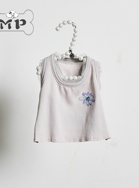 『Memory Pet』韩国代购louisdog宠物舒适紫色花朵印花背心上衣