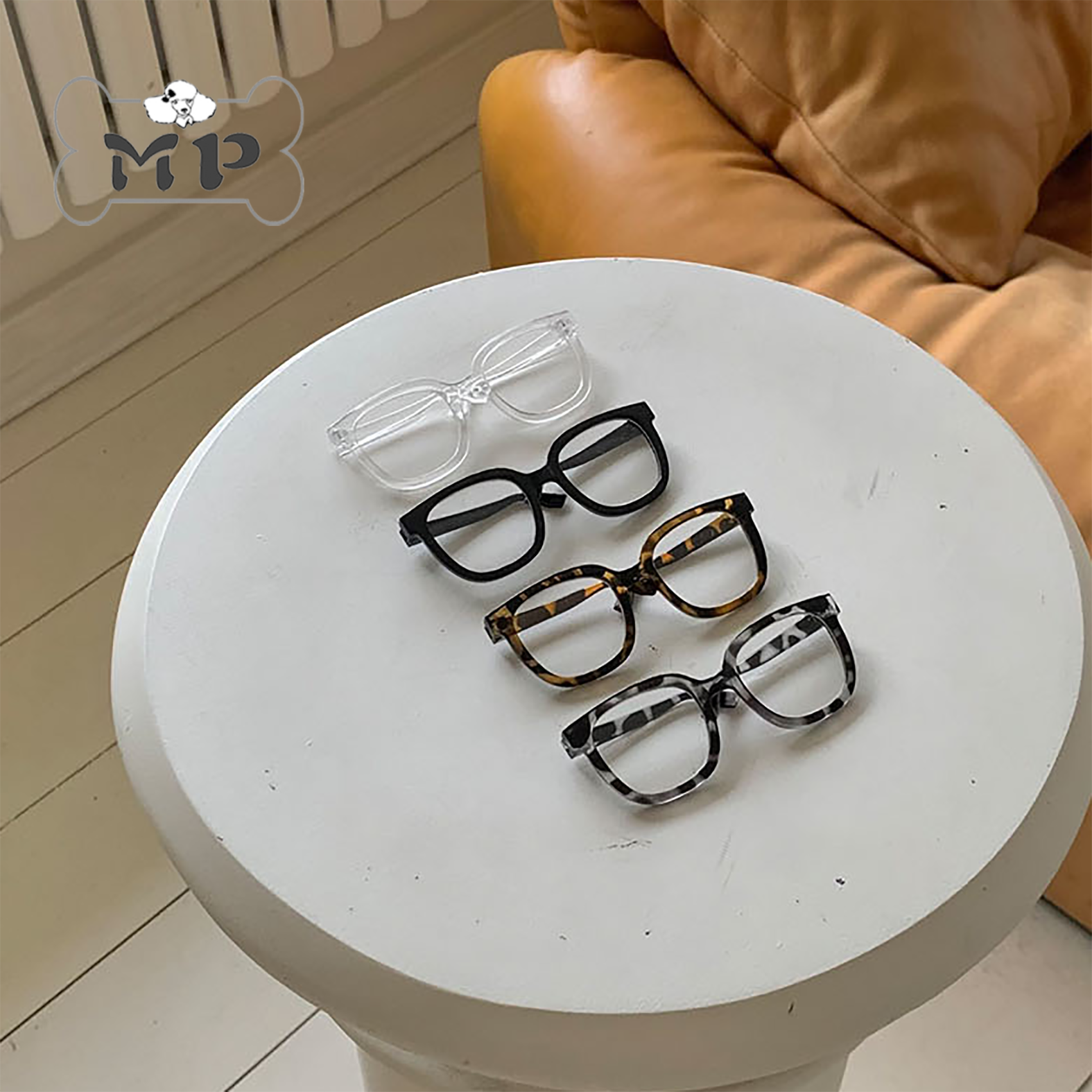 『Memory Pet』韩国代购seenii宠物狗狗文艺范彩色豹纹黑色眼镜