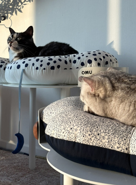 『Memory Pet』韩国OMU宠物花瓣造型圆点花朵舒适纯棉睡垫猫窝