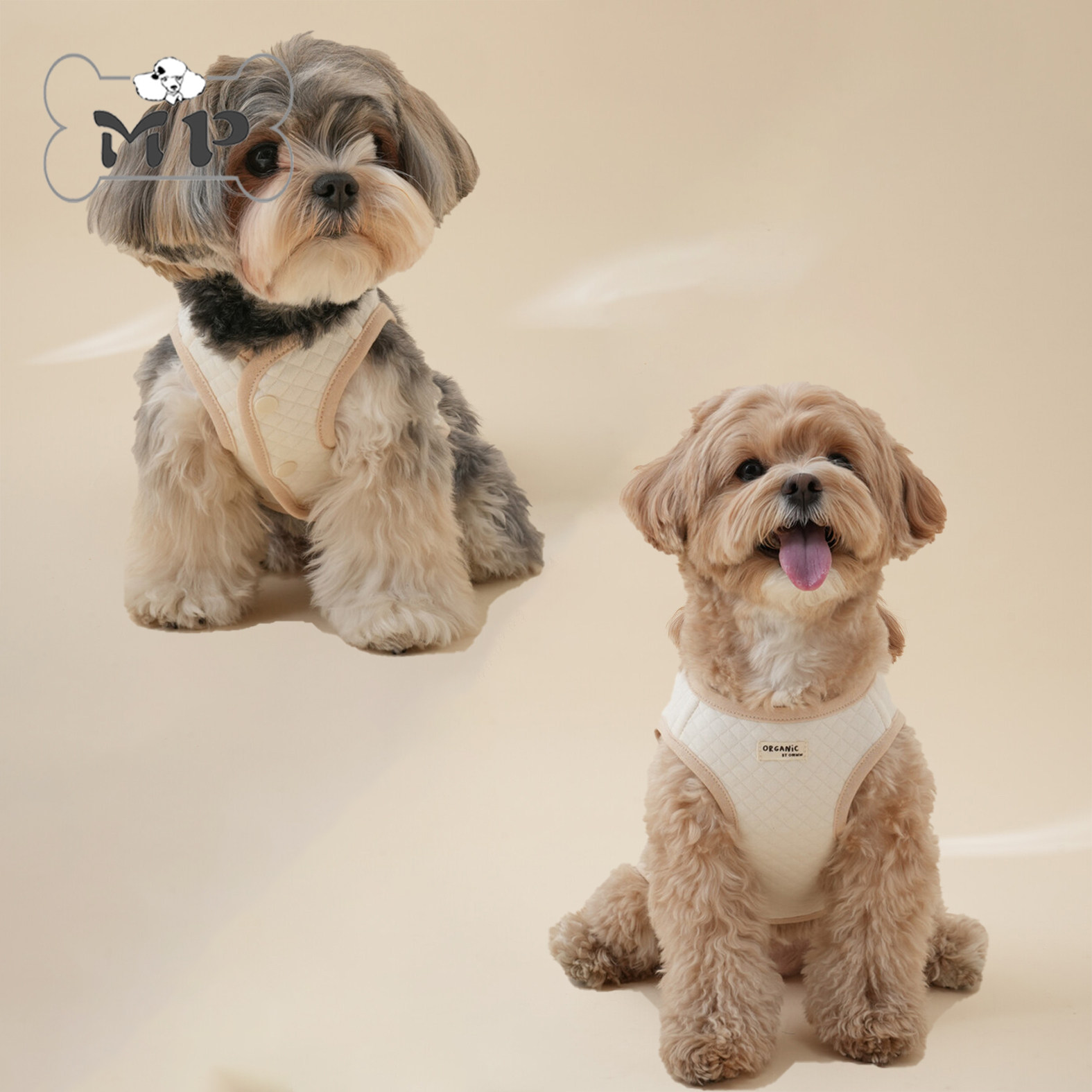 韩代宠物保暖有机棉背扣式马甲