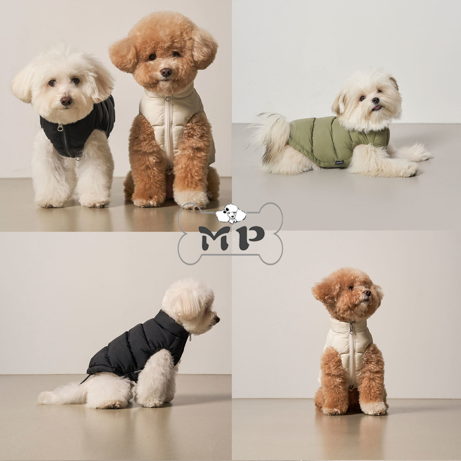 韩代宠物冬季高领羽绒棉马甲外套