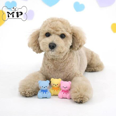韩国宠物狗丝带小熊乳胶发声玩具