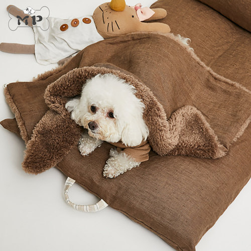 韩代宠物轻奢鹅绒睡垫毛毯枕头