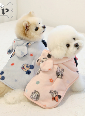 『Memory Pet』韩国代购itsdog宠物冬季毛绒米奇米妮连帽立耳披风