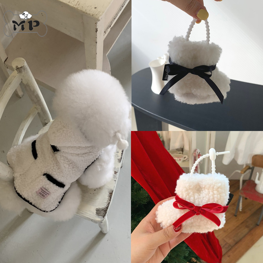 『Memory Pet』韩国OURS宠物冬羊羔绒连帽披风/雪地靴拾便袋包