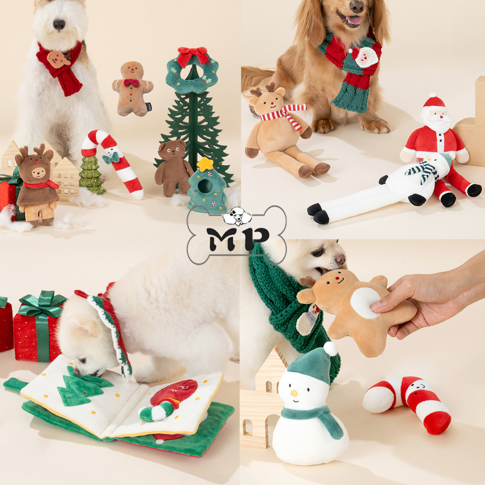 韩代圣诞树姜饼人发声藏食狗玩具