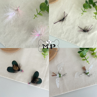 部分现货~韩国代购宠物棉花糖紫蝎飞蛾蝉逗猫棒替换头玩具