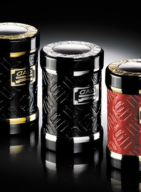 日本㊣品GARSON㊣DAD改装网红珐琅纹亮皮全车载烟灰缸带夜光led灯