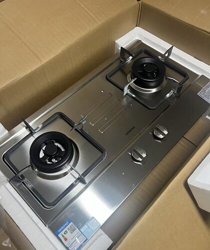 西门子嵌入式燃气灶 ER7EA25PMP不锈钢面板 天然气双灶头