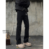 男款 黑色cleanfit微喇牛仔裤 美式 修身 子 Entong春季 显瘦vibe裤 新款