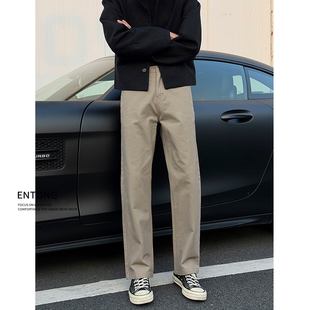 Entong日系复古宽松直筒休闲裤男生高街百搭简约长裤cleanfit裤子