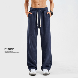卫裤 运动裤 男生长裤 子潮牌百搭直筒大码 Entong秋季 宽松休闲裤 美式