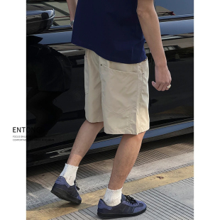潮牌复古休闲短裤 百搭宽松五分裤 男生夏季 速干薄款 新款 Entong美式