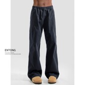 子复古宽松显瘦百搭直筒长裤 Entong春秋款 裤 子男生美式 直筒休闲裤