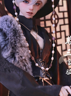 BJD男款娃娃衣服TD68叔万三服装SD大叔高贵英伦长袍上衣裤子+假发