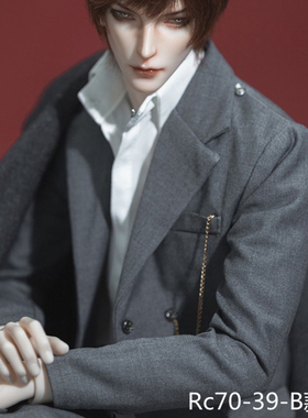 BJD/SD大叔娃娃衣服+假发RD毛领斗篷西服西裤衬衣披风套装Rc70-39