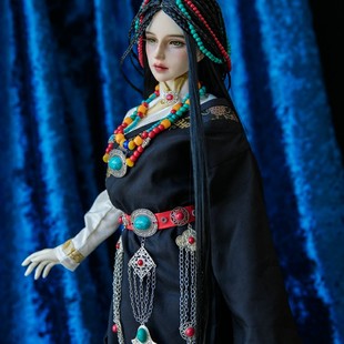 3分民族风BJD娃衣和假发 藏风女装西域裙子DK大女卓玛官服+官发