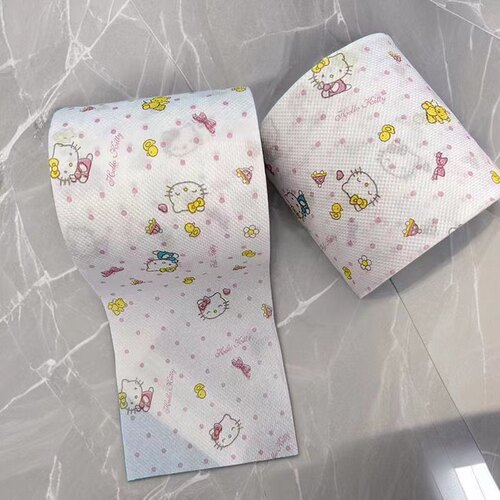 精品彩色印花卷纸巾卡通猫家用卫生纸原生个性纸可爱印花创意厕纸