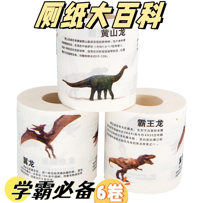 学霸厕纸百科中学科目卫生纸印花卷纸彩色恶搞卷筒纸家用纸巾手纸