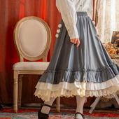 a字大摆伞裙子 高腰显瘦中长款 PINKWINK小星夜 半身裙女春秋新款