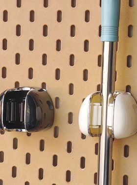 【兼容Yi家】黑色拖把扫帚架，洞洞板清洁用品收纳神器扫把固定夹