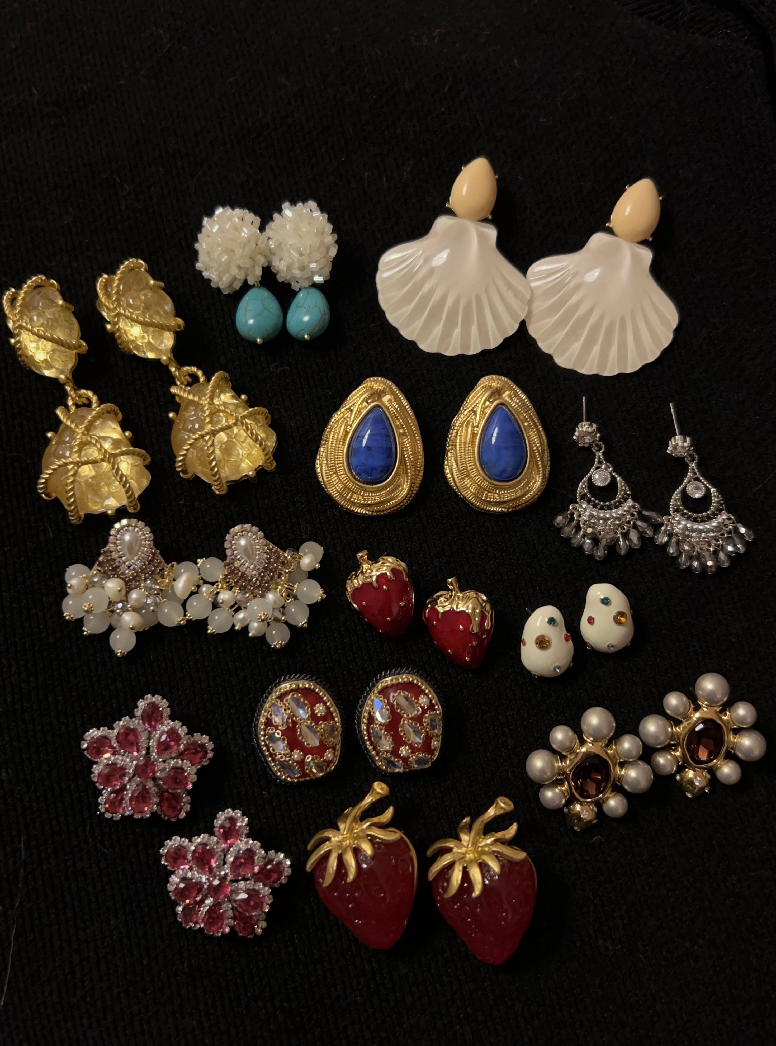 中古玩家们 这就是你找的vintage中古彩色宝石西洋老古董玛瑙耳环