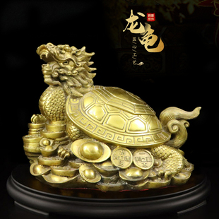 纯铜八卦龙龟招财进宝浪花龙头龟金钱神兽摆件室内桌面中式工艺品