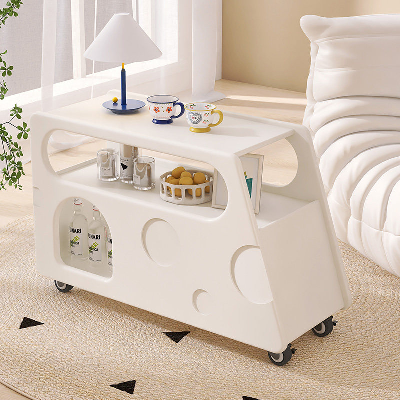 简迪奶酪小推车奶油风茶几沙发边柜置物柜卧室床头可移动角几边几