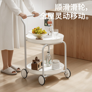 禧天龙置物架移动小推车加粗碳钢多功能双层收纳架可移动托盘架子