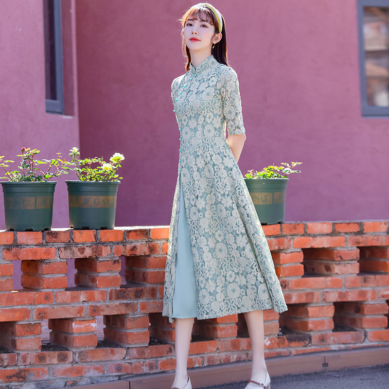 改良版旗袍连衣裙2020年新款现代日常复古民国少女装中国风年轻款
