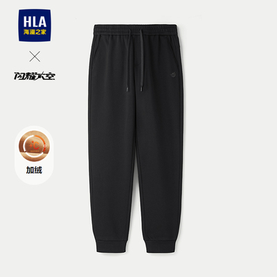 海澜之家闪耀太空印花保暖卫裤男