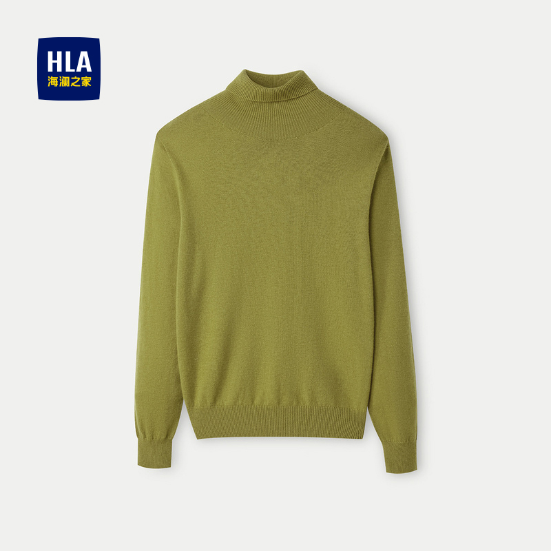 海澜之家可翻高领纯羊毛针织衫女
