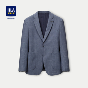 HLA/海澜之家绒感弹力休闲西服2023秋季新款商务平驳领商务外套男