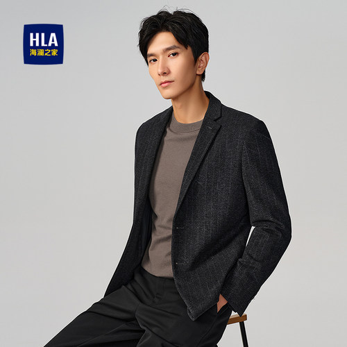 海澜之家平驳领单排扣休闲西服