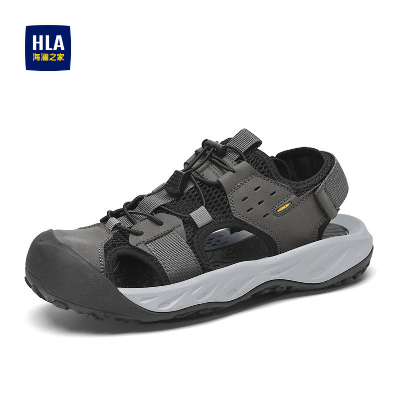 HLA/海澜之家男鞋新款透气户外运动凉鞋耐磨包头休闲沙滩鞋