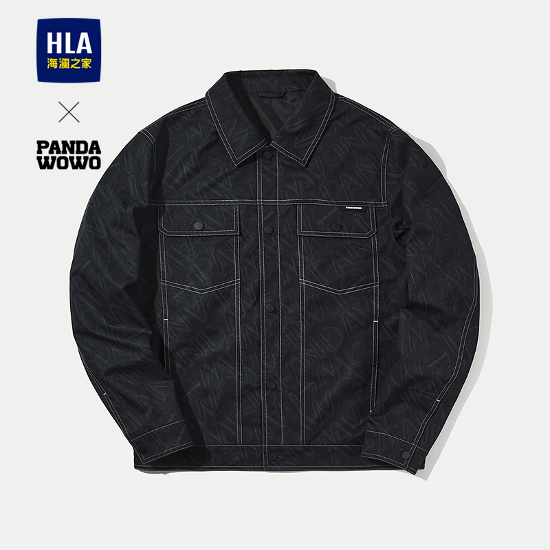 海澜之家满身印花翻领工装夹克