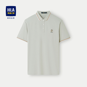 HLA/海澜之家布鲁伊联名系列POLO衫24春夏新款凉感刺绣翻领短袖男