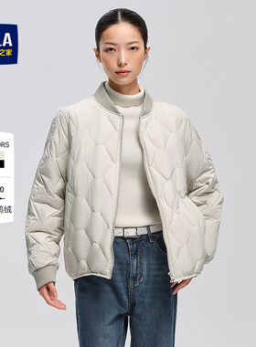 HLA/海澜之家保暖羽绒服25秋冬新款远红外棒球领休闲内搭外套女装