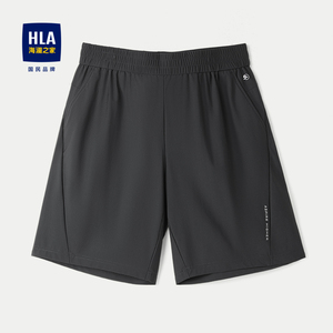 HLA/海澜之家运动风休闲中裤2024春夏新款弹力中腰宽松五分裤男
