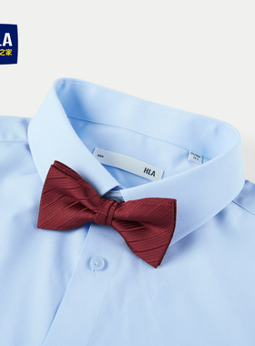 HLA/海澜之家含桑蚕丝领结时尚红色条纹宴会婚礼光泽质感领结男