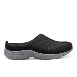 代购Easyspirit逸思步女士穆勒鞋透气轻便软底舒适黑色无带网面