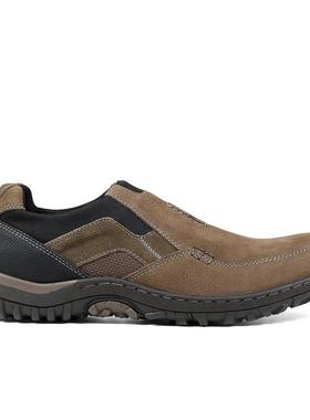 代购NUNN BUSH男士乐福鞋舒适轻便防滑耐磨 moc toe套脚设计拼接