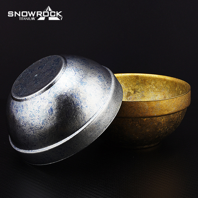 SNOWROCK纯钛冰花450ML白金碗