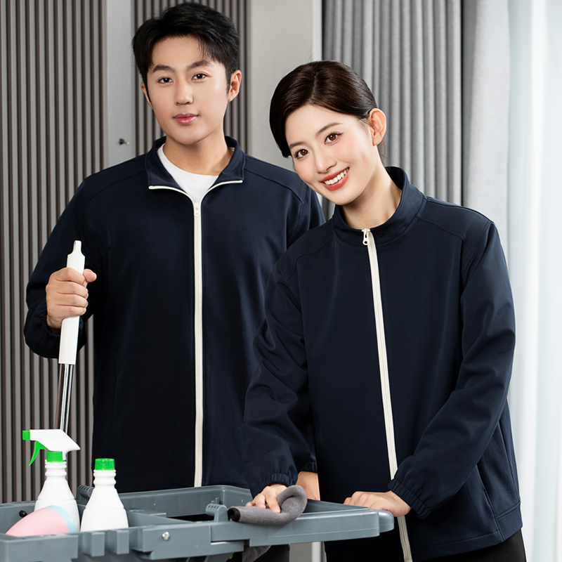 高端物业保洁工作服长袖卫衣男女