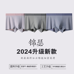 莫代尔男士内裤2025双面零感新款无骨透气凉爽无痕5A抑菌中腰平角