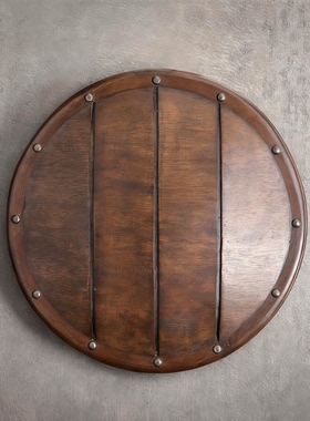 1820北欧/loft工业混搭/乡村 酒吧道具墙饰 维京人实木圆盾