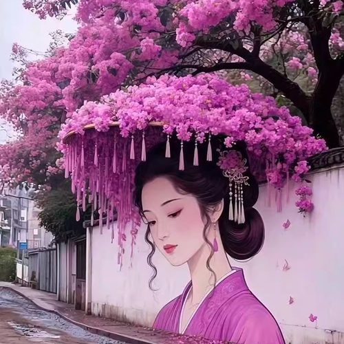 网红女孩花墙仿真风车茉莉花墙面