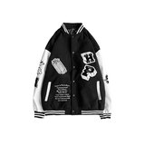 美式复古街头棒球服外套拼色毛巾绣花情侣夹克XZ302B-1-JK688P68，男装夹克，星座302B-1